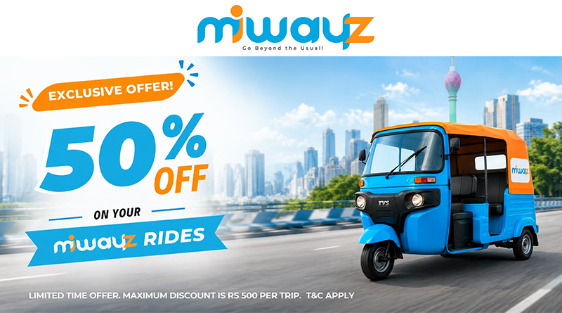 රියදුරන්ට මෙන්ම මගීන්ටත් ඉහළම සහනයක්, Miwayz කරළියට